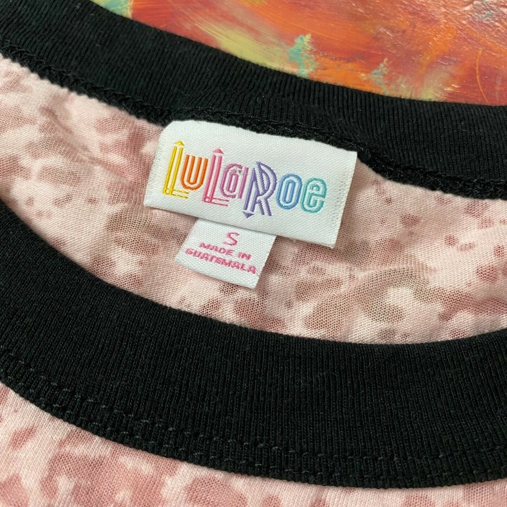 LuLaRoe Liv T S One Of A Kind Butterfly Burnout Ringer Tee - Picture 11 of 11